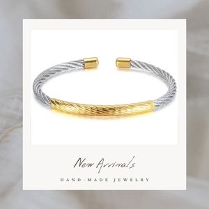 1 Silverstone twisted cable Bracelet with gold accents